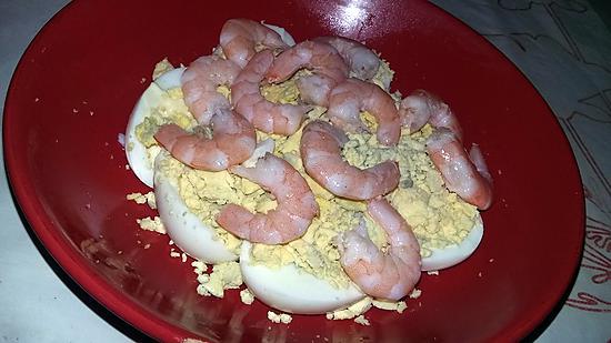 Oeufs mimosa aux crevettes