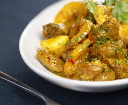 Agneau de lait sauté au safran et au citron