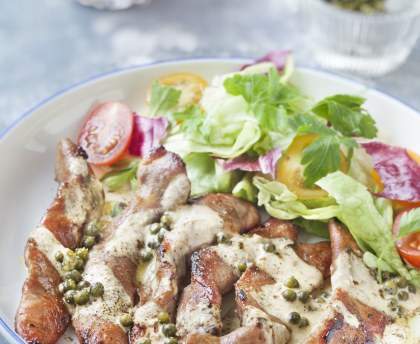 aiguillettes de canard sauce poivre vert