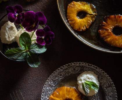 Ananas caramélisé aux épices