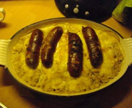Andouillettes thym et laurier et sa sauce vin blanc