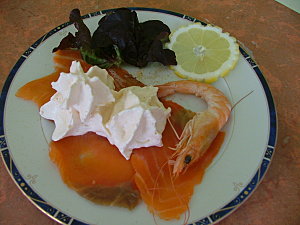 Assiette jambon et saumon