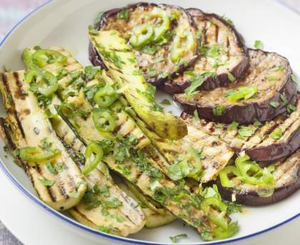 Aubergines et courgettes marinées au vinaigre basalmique