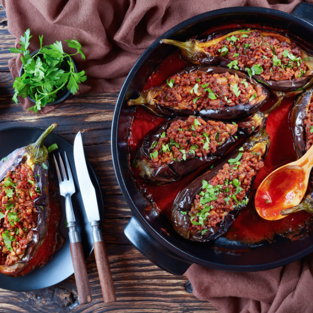 Aubergines farcies au Cookeo