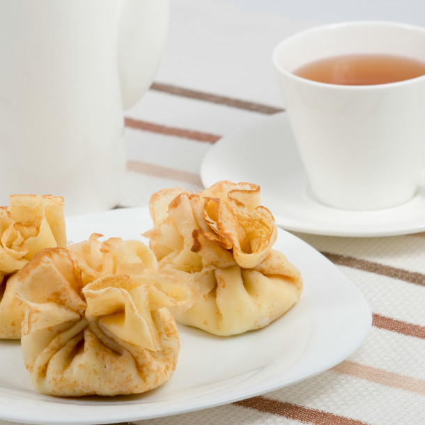 Aumônière à la banane et au caramel