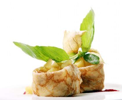 Aumonière de crêpe pomme-caramel-spéculoos