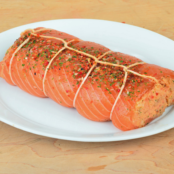 Ballotin de saumon aux Saint-Jacques