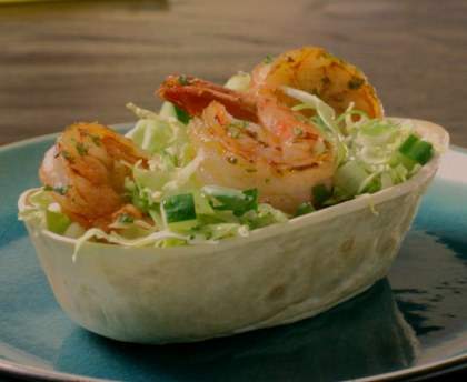 Barquitas™ faciles aux crevettes et coleslaw