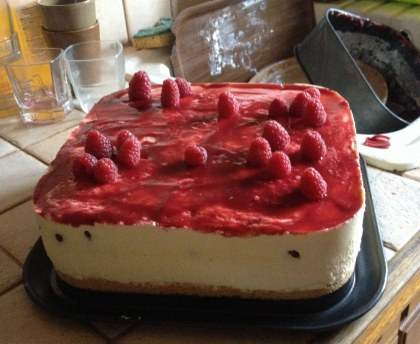 Bavarois au chocolat blanc et aux framboises