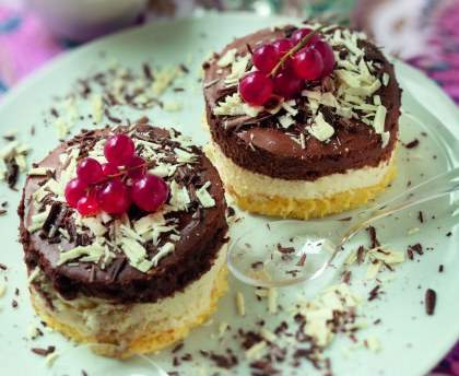 Bavarois au chocolat noir et au chocolat blanc