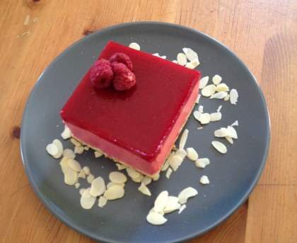 Bavarois aux framboises & biscuit au citron