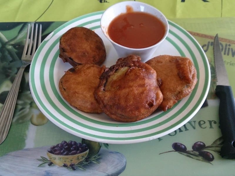 Beignets d'aubergine à la gaudoise