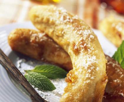 Beignets de banane, coulis aux abricot