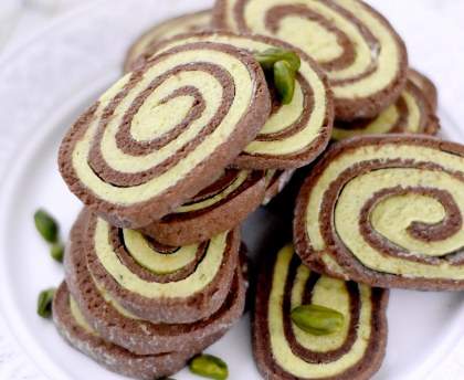 Biscuits spirales cacao pistache
