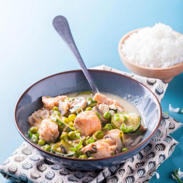 Blanquette de saumon à la thaïe au Cookeo