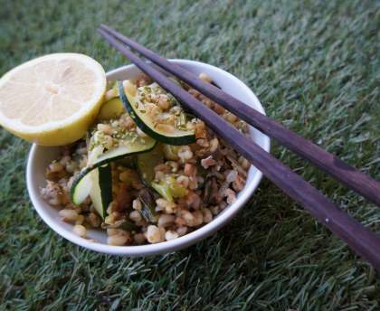 Blé et courgettes au thon
