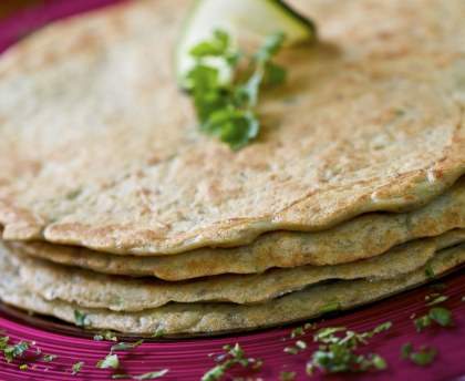 Blinis de courgettes et aubergines à l'ail