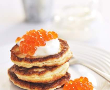 Blinis maison aux oeufs de saumon