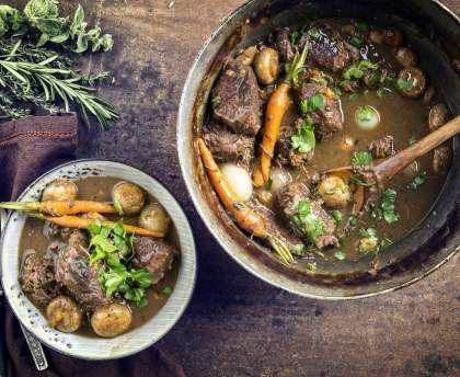 Boeuf bourguignon aux olives