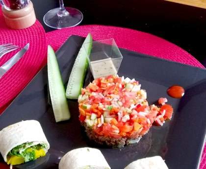 Boeuf haché super diet  et crudités 