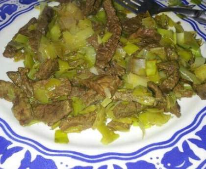 Boeuf sauté au poireau