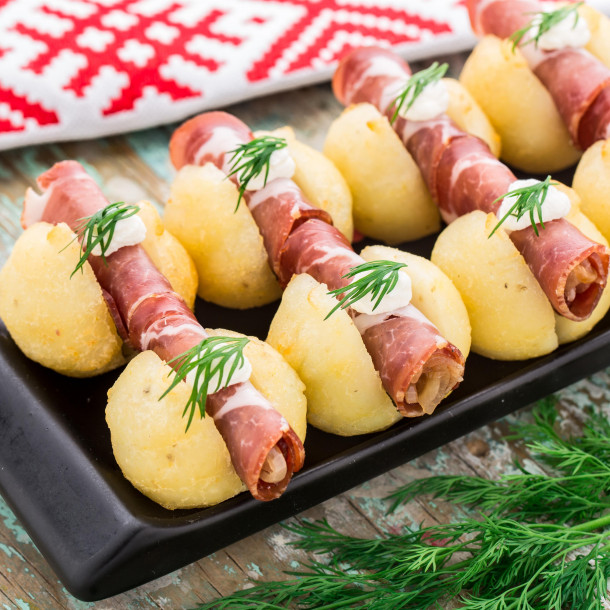 Bouchée de gnocchi au jambon de Parme