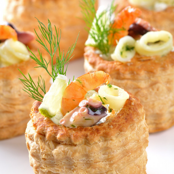 Bouchées à la reine aux fruits de mer