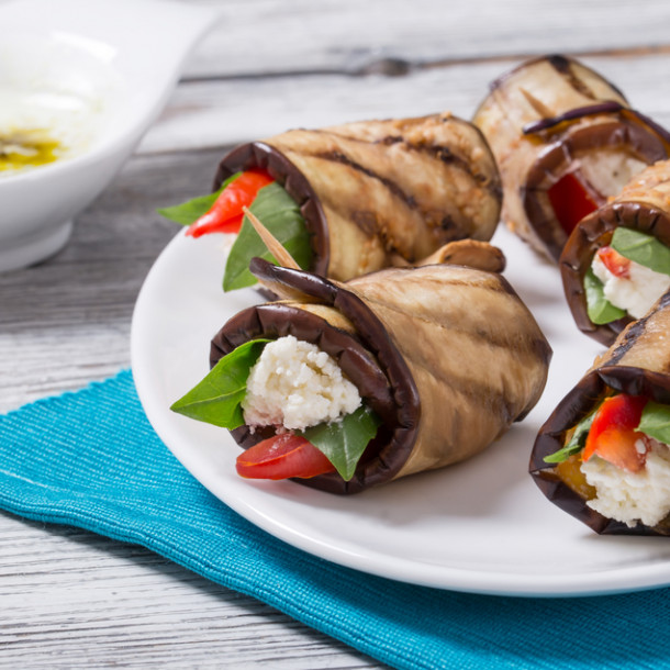 Bouchées d'aubergines au chèvre