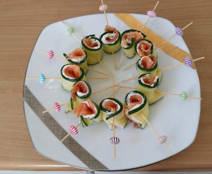 Bouchées de courgettes au saumon fumé
