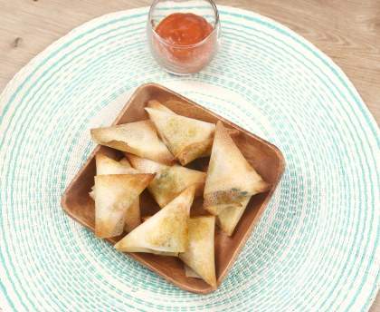 Bricks au chèvre frais et à la tapenade