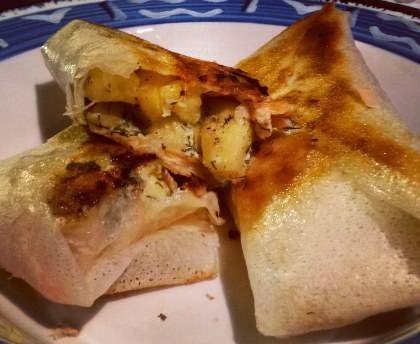 Bricks au saumon fumé et aux pommes