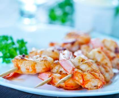 Brochette de crevettes à la vanille