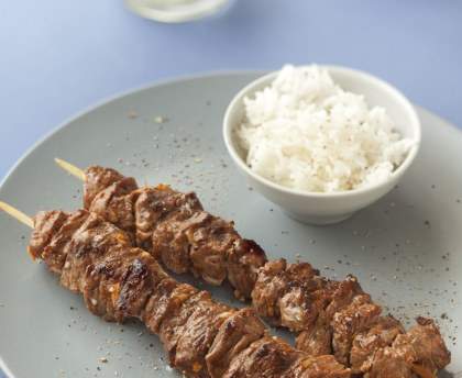 Brochettes de boeuf marinées à la royale