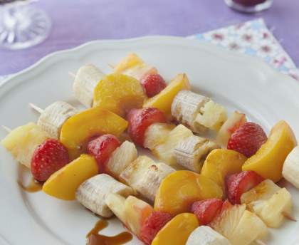 Brochettes de fruits au barbecue
