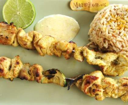 Brochettes de poulet au citron vert