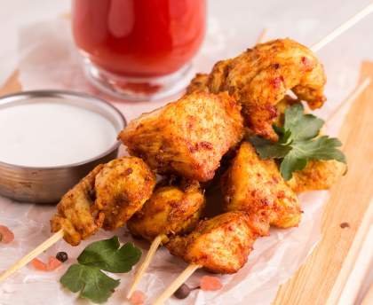 Brochettes de poulet Curry Coco