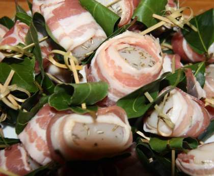Brochettes de Saint Jacques au lard