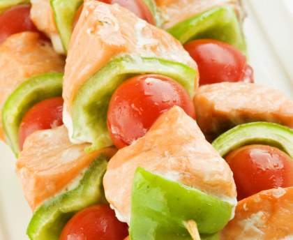 Brochettes de saumon rapide