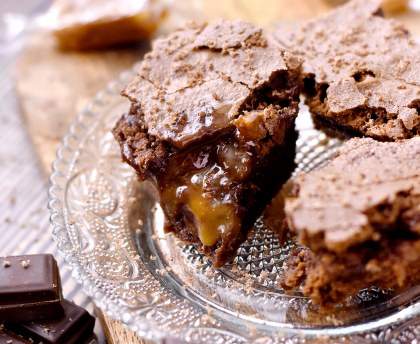 Brownie marbré chocolat caramel au beurre salé