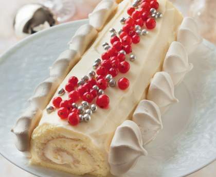 Bûche au mascarpone et lemon curd, parfumée Earl Grey