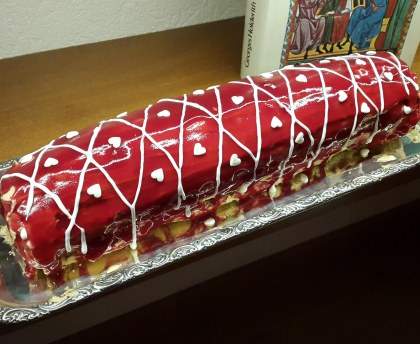 Bûche au mascarpone, spéculoos et framboises