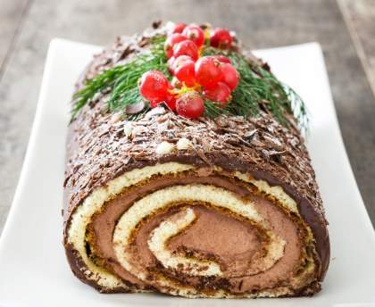 Bûche chocolat crème de marrons