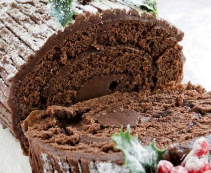 Bûche chocolat-marrons