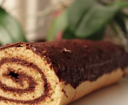 Bûche chocolat noisettes