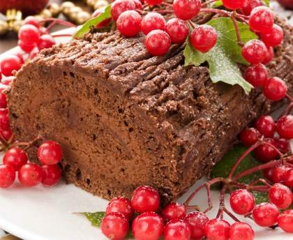 Bûche croustillante poire-chocolat