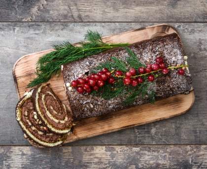Bûche de Noël au chocolat sans gluten