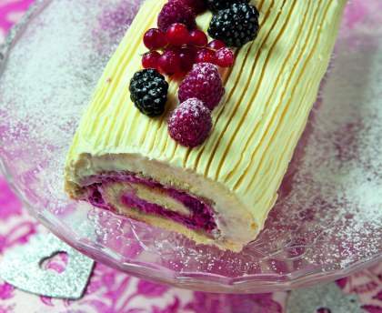 Bûche de Noël aux fruits et mascarpone