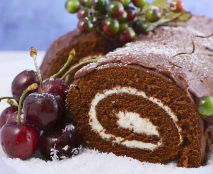 Bûche de Noël aux marrons et au chocolat