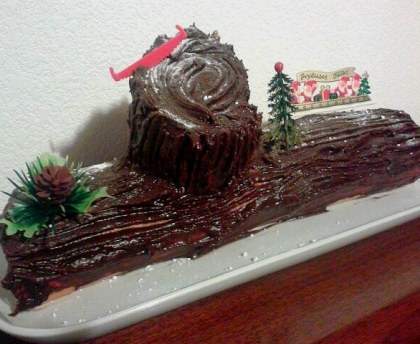 Bûche de Noël chocolat / marrons