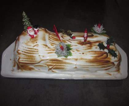 Bûche flambée au citron meringuée